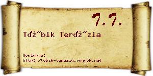Tóbik Terézia névjegykártya